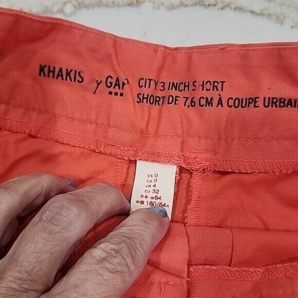 Gap City 3" Shorts Coral khakis Mid-rise 29" waist women's 0 - Picture 3 of 5